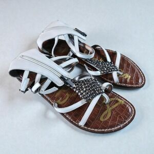 Sam Edelman Gladiator Sandals Ginger Gigi Boho Womens 9 M White Leather Flats